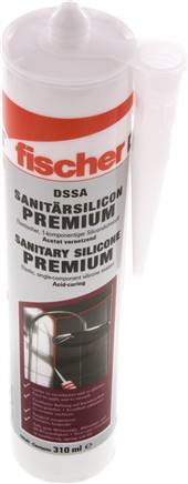FISCHER Sanitärsilikon DSSA, transparent, 310 ml Kartusche