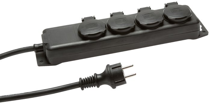 Steckdosenleiste (außen), IP 44, 4x Schuko (Steckdose)
