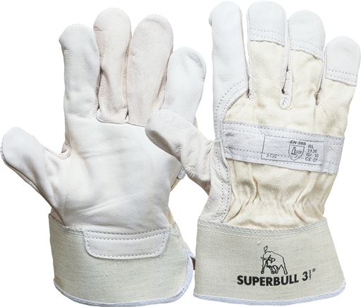 Lederhandschuh, schwere Leder- und Baumwollqualität, naturfarbenes, M, Schutzklasse (EN 388) 3.1.2.2.X
