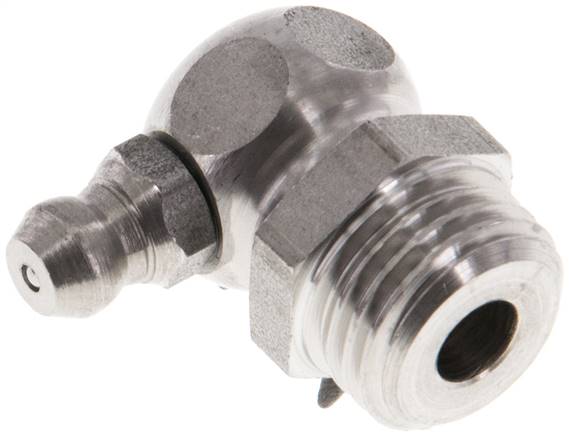 90° Kegelschmiernippel, R 1/4", 1.4305 (6-kant)