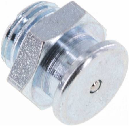 Flachschmiernippel 16 mm, G 1/4", Stahl verzinkt