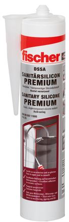 FISCHER Sanitärsilikon DSSA, transparent, 310 ml Kartusche