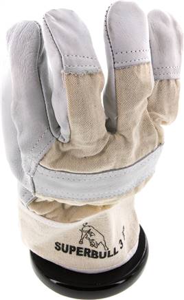 Lederhandschuh, schwere Leder- und Baumwollqualität, naturfarbenes, M, Schutzklasse (EN 388) 3.1.2.2.X