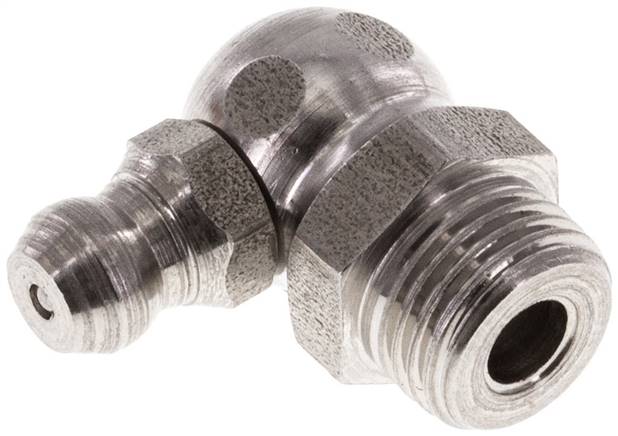 90° Kegelschmiernippel, R 1/8", 1.4305 (6-kant)